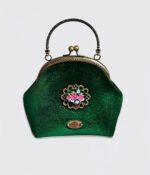 Сумка ручной работы с вышивкой на фермуаре, клатч театральный