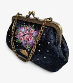 Сумка ручной работы на фермуаре с вышивкой, косметичка с фермуаром — изображение 2