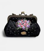 Сумка ручной работы на фермуаре с вышивкой, косметичка с фермуаром — изображение 5