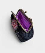 Сумка ручной работы на фермуаре с вышивкой, косметичка с фермуаром — изображение 4