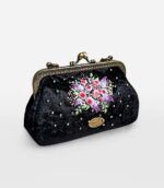 Сумка ручной работы на фермуаре с вышивкой, косметичка с фермуаром