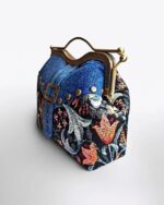 Сумка женская из джинсы и гобелена, саквояж