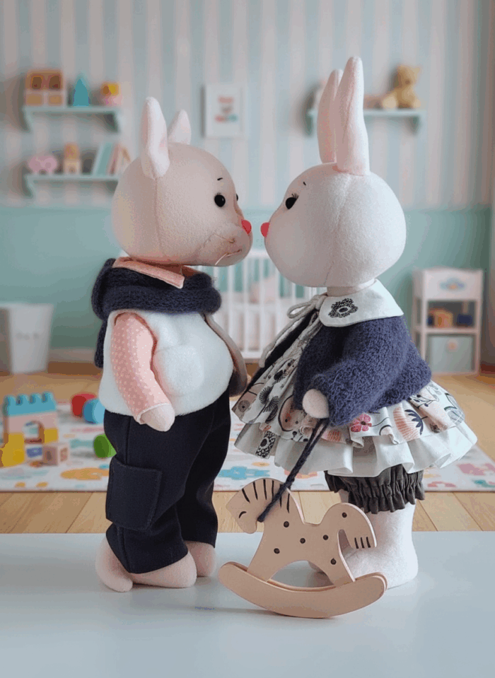 Плюшевый котик и зайка — изображение 2