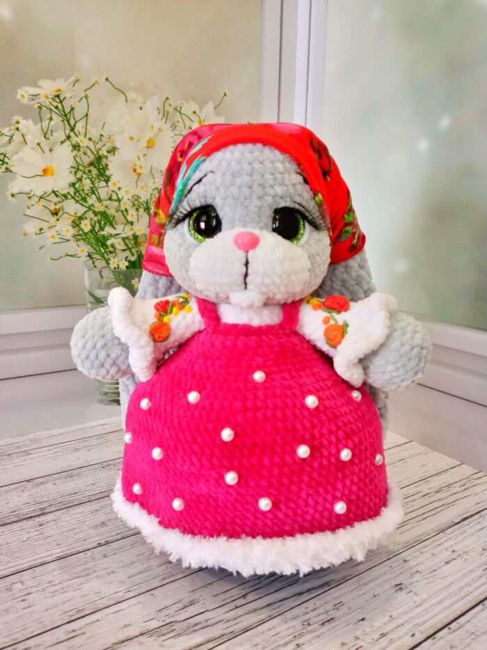 Плюшевая вязаная Зайка — изображение 8