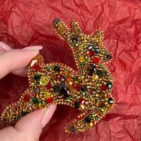 Брошь " Рождественский олень"