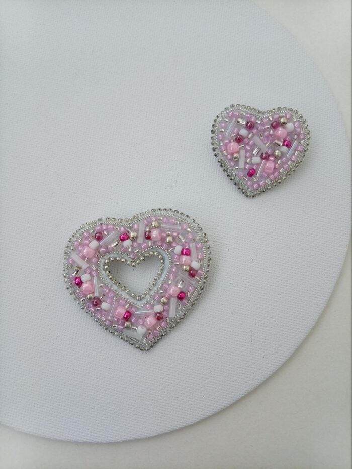 Комплект из двух брошей - валентинки — изображение 6
