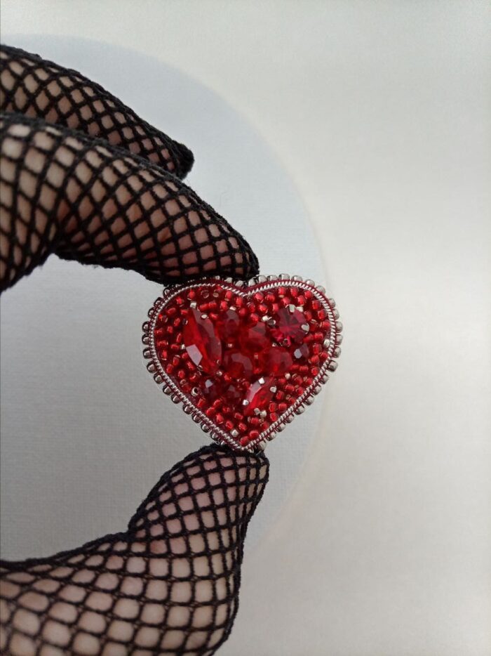 Брошь маленькая Сердце - Валентинка — изображение 3