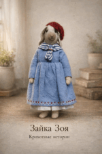 Зайка Зоя — авторская миниатюрная игрушка ручной работы из серии «Крохотные истории», созданная в Волшебной Мастерской.