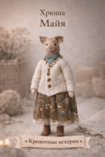 Хрюша Майя — авторская миниатюрная игрушка ручной работы из серии «Крохотные истории», созданная в Волшебной Мастерской.