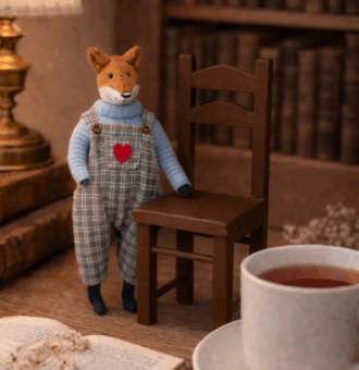 Лисёнок Тим — авторская миниатюрная игрушка ручной работы, созданная в магазине «Волшебная Мастерская», маленький герой с большим сердцем.