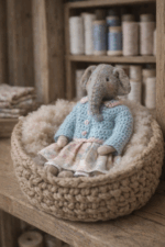 Слоняша Поля — авторская миниатюрная игрушка ручной работы, созданная в магазине «Волшебная Мастерская», малышка с нежным сердцем.