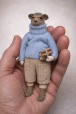 Медведь Антон — миниатюрная авторская игрушка ручной работы из серии «Крохотные истории», созданная в магазине «Волшебная Мастерская».