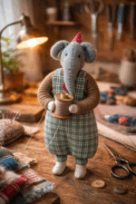 Слон Моня — авторская миниатюрная игрушка ручной работы, созданная в магазине «Волшебная Мастерская». Моня - хранитель праздника и хорошего настроения.