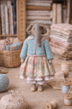 Слоняша Поля — авторская миниатюрная игрушка ручной работы, созданная в магазине «Волшебная Мастерская», малышка с нежным сердцем.