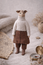 Поросёнок Федя — авторская игрушка ручной работы Серия «Крохотные истории» Поросёнок Федя — миниатюрная текстильная игрушка ручной работы с характером маленького исследователя.