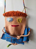 Вязаная сумка-планшет-трансформер с 3д_элементами "Радостный пиДжончик" — изображение 3