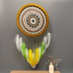 Ловец снов – это индейский амулет, защищающий спящего от кошмаров. Плохие сны запутываются в паутине и сгорают в лунном свете или с первыми лучами солнца, а добрые проходят через отверстие в центре паутинки и спускаются по перьям к спящему.