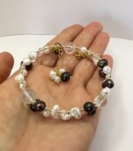 Двухрядный браслет из жемчуга и горного хрусталя — изображение 4