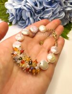 Браслет и серьги из барочного жемчуга с цирконами — изображение 2