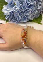 Браслет и серьги из барочного жемчуга с цирконами — изображение 4