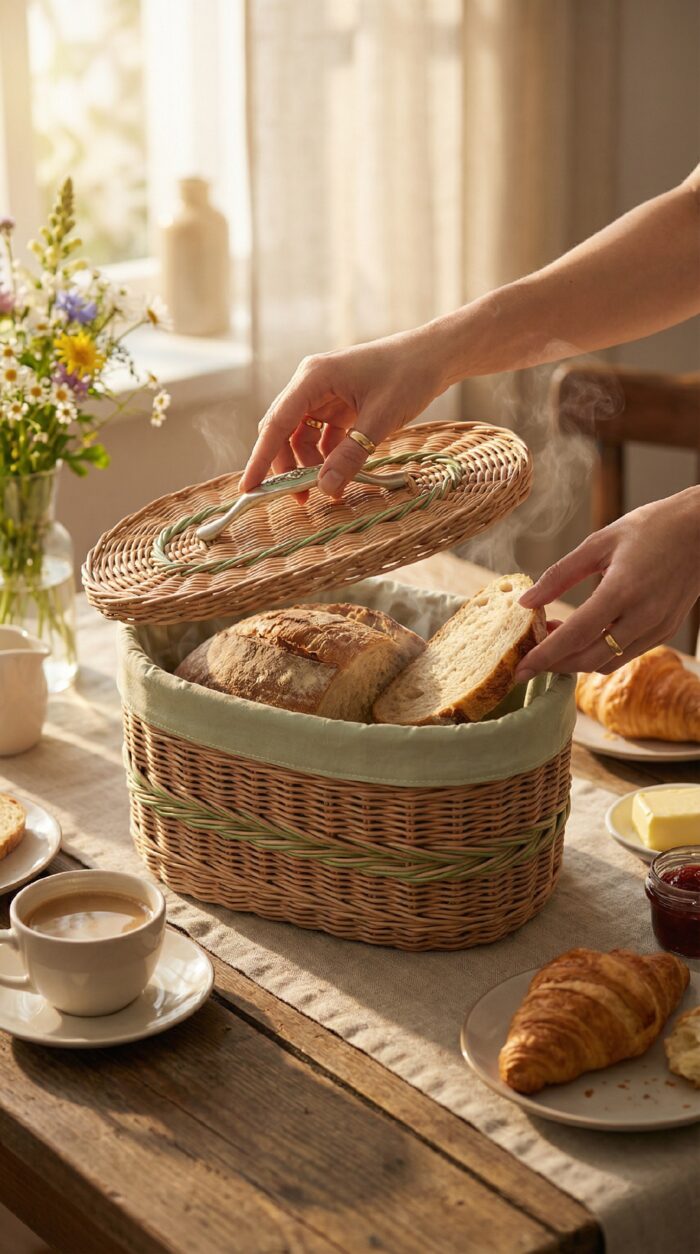 Плетёная хлебница с крышкой: кусочек уюта для вашей кухни! — изображение 4