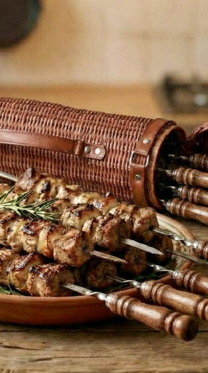 Плетёная шампурница с кожаными ремнями: стиль и удобство в одном флаконе! Добро пожаловать в «Плетёный Уют от Елены» — мастерскую, где ваш дом обретает душу и характер.