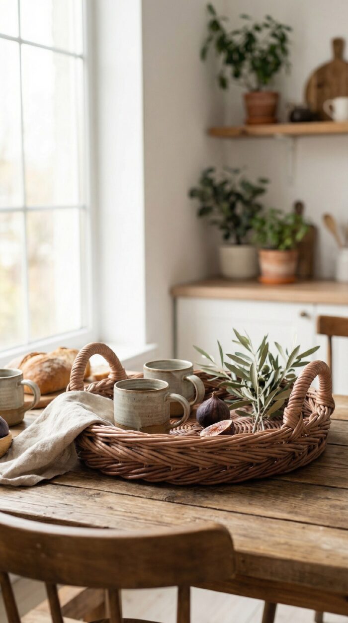 Плетеный круглый поднос — изображение 6