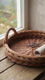 Плетеный круглый поднос — изображение 5