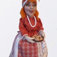 Грелка на чайник "Хозяюшка" Интерьерная кукла, декоративный кухонный элемент.