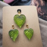 Комплект "Молодая Липа" серьги + кулон