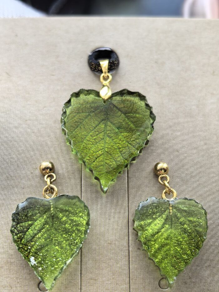 Комплект "Молодая Липа" серьги + кулон — изображение 2