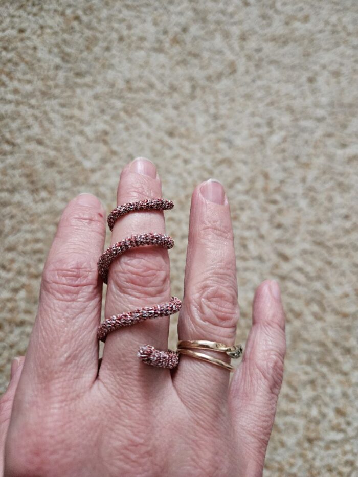 Брошь-кулон-кольцо-браслет "Трансформация (Лабиринт)", вязаная крючком — изображение 5