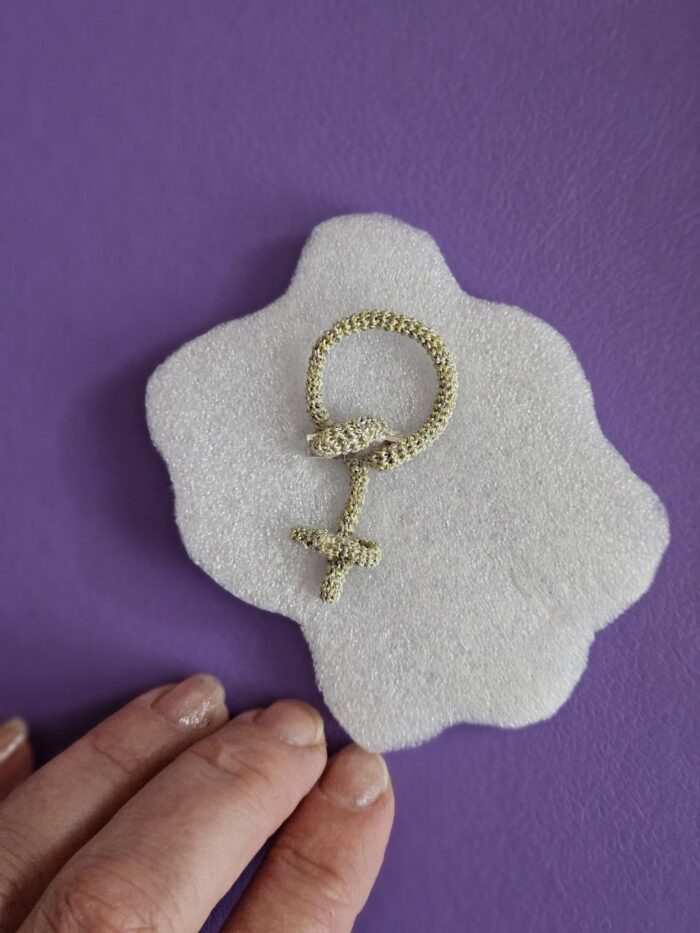 Брошь-кулон-кольцо-браслет "Трансформация (Лабиринт)", вязаная крючком — изображение 11