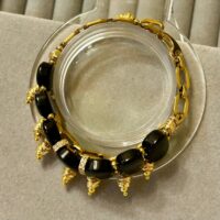 Комплект из золотистого обсидиана