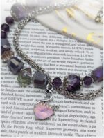 Браслет «Фиолетовая симфония»: изысканность в каждой детали Откройте для себя магию утончённого аксессуара — браслета, сочетающего в себе благородство фиолетовых бусин и изящество серебристой цепочки. Этот уникальный браслет станет не только стильным дополнением к вашему образу, но и настоящим талисманом, притягивающим взгляды.