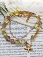 Браслет «Солнечное сияние» Откройте для себя магию утончённости с этим изысканным браслетом, сочетающим в себе роскошь и лёгкость. Украшение выполнено в тёплых золотисто-жёлтых тонах, которые напоминают лучи солнца, согревающие кожу.