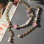 Комплект украшений (колье, браслет и серьги) из кварца, хрусталя и среза агата. — изображение 3