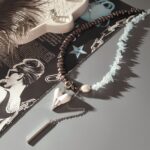 Комплект украшений (колье и серьги) "Две половинки" из натуральных камней — изображение 3