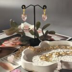 Комплект украшений (колье, браслет и серьги) из кварца, хрусталя и среза агата. — изображение 4