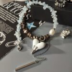 Комплект украшений (колье и серьги) "Две половинки" из натуральных камней — изображение 5