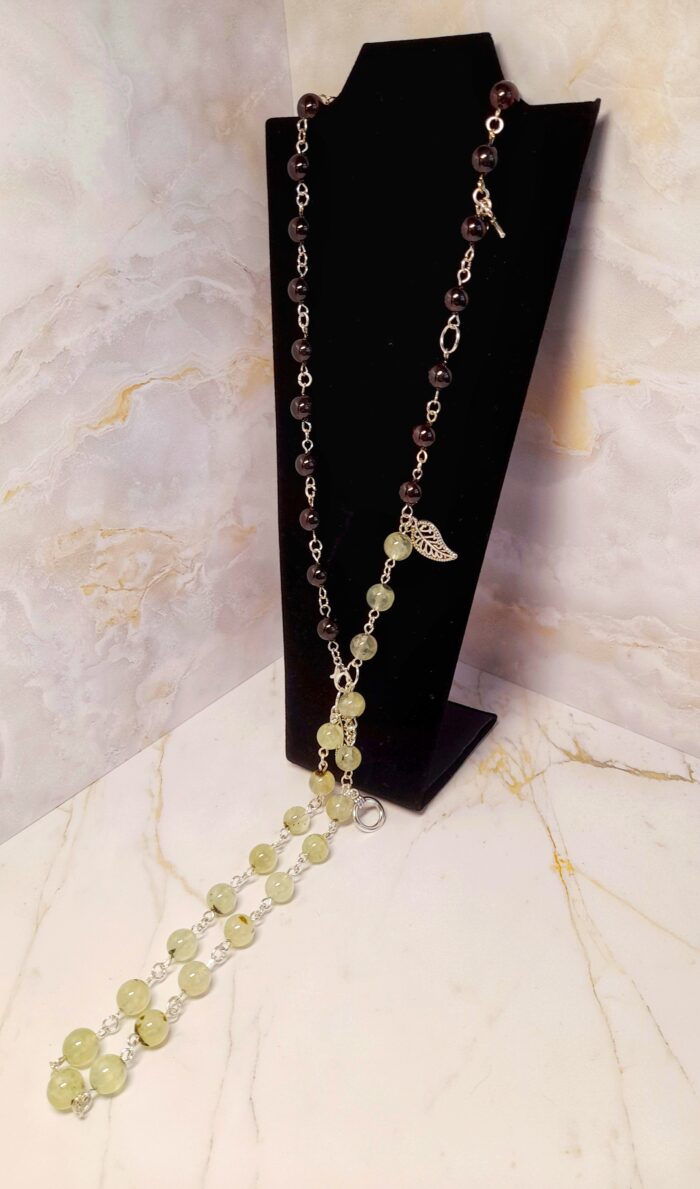 Колье-трансформер с гранатом и пренитом — изображение 3