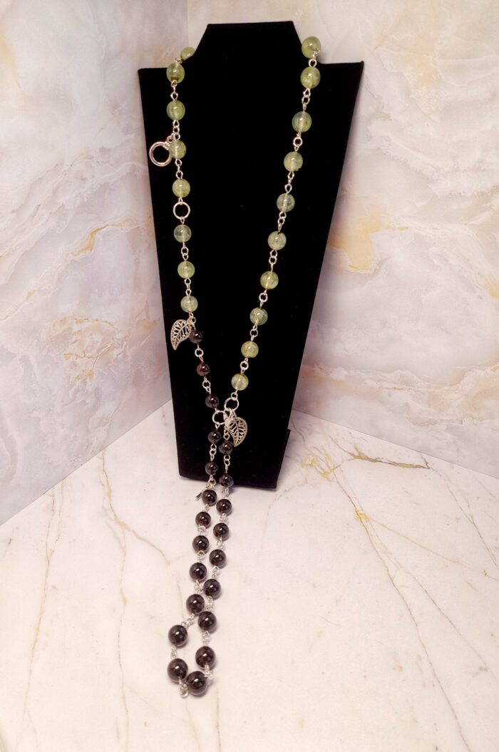 Колье-трансформер с гранатом и пренитом — изображение 5