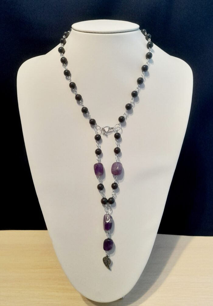 Колье- трансформер с гранатом-альмандином и аметистом — изображение 3