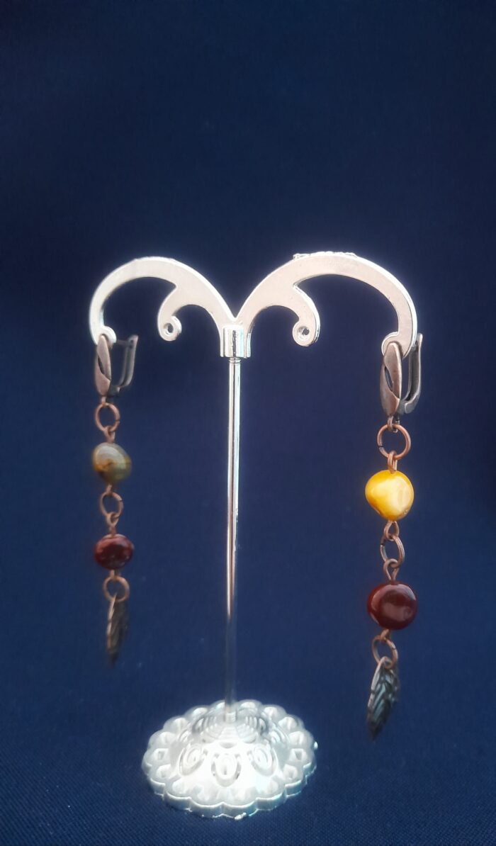 Серьги с яшмой мукаит — изображение 6