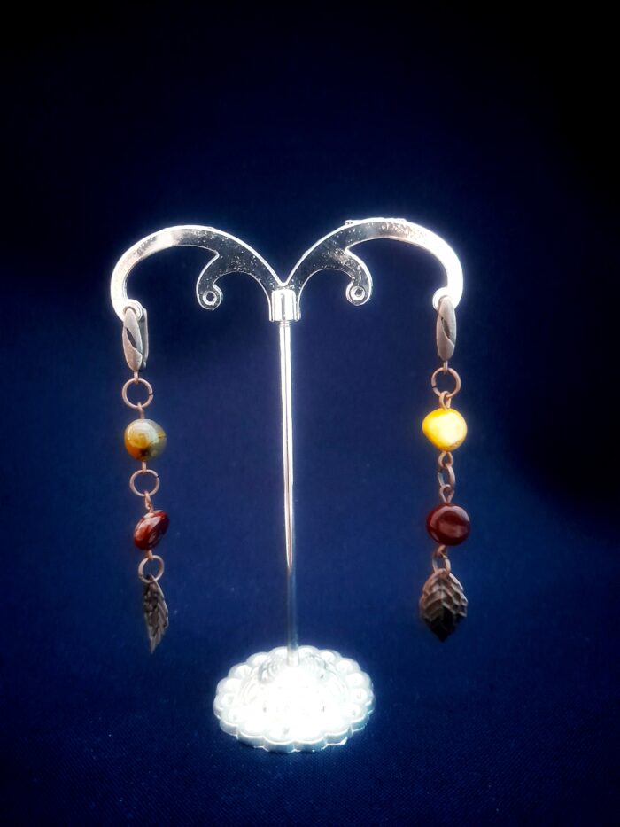 Серьги с яшмой мукаит — изображение 5