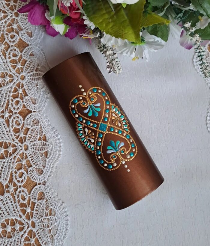 Футляр для очков с точечной росписью, очечник ручной работы на магните — изображение 2