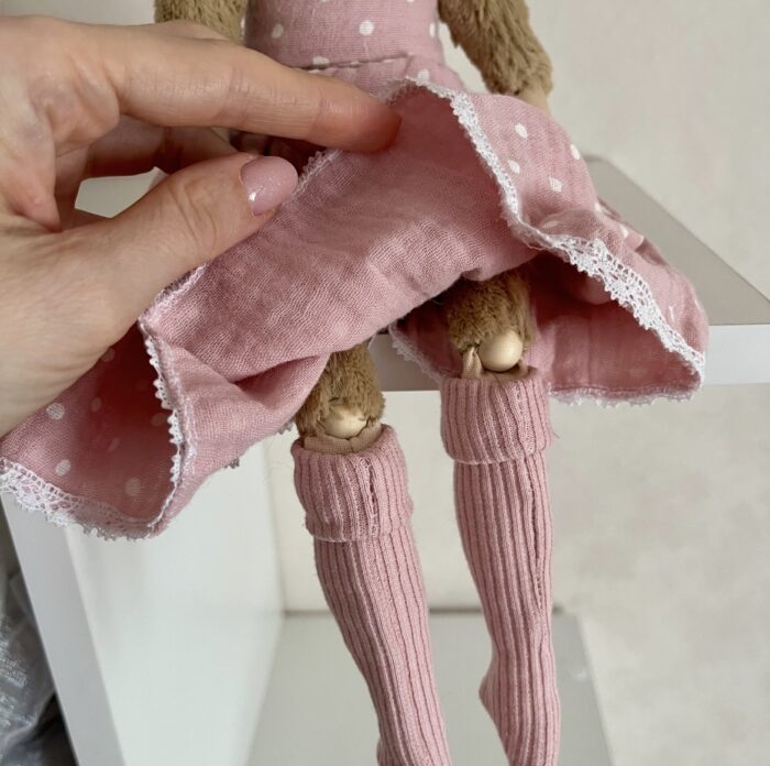 Авторская интерьерная кукла Зайка тедди-долл. — изображение 6