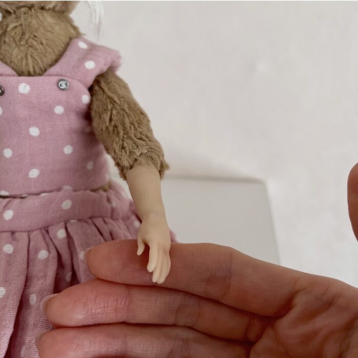 Авторская интерьерная кукла Зайка тедди-долл. — изображение 7