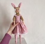 Авторская интерьерная кукла Зайка тедди-долл. — изображение 8