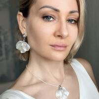 Комплект серьги и колье «Цветочная фантазия»